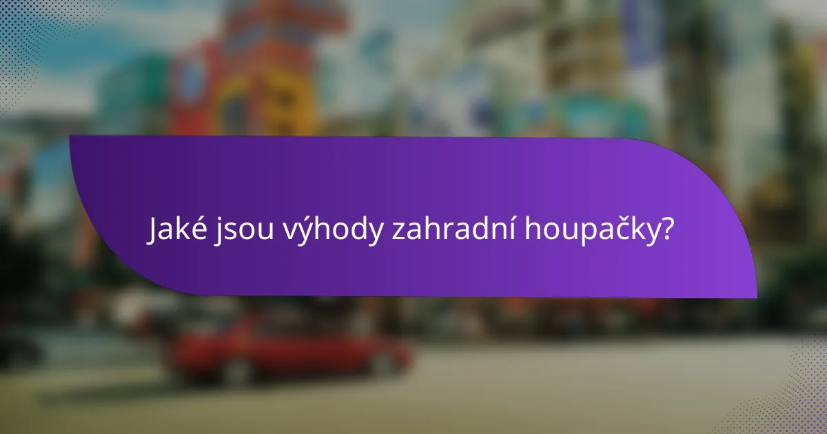 Jaké jsou výhody zahradní houpačky?